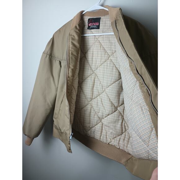Westwind Other - Vtg 80s 90s Westwind Plaid Quilted Lined Bomber Jacket Men's Medium Beige